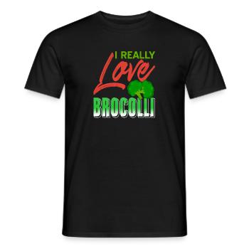 J’aime vraiment le brocoli rétro système immunitaire fort - T-shirt homme - noir - Devant - AI Model Male 178 light (178cm)