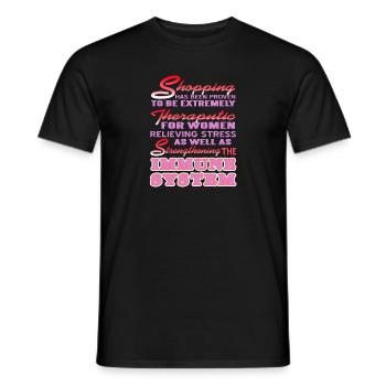 Le shopping renforce le système immunitaire Rétro Drôle - T-shirt homme - noir - Devant - AI Model Male 178 light (178cm)