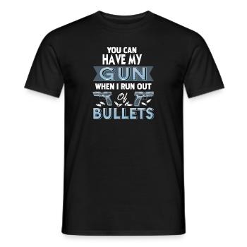 Tu peux avoir mon arme quand je suis à court de balles - T-shirt homme - noir - Devant - AI Model Male 178 light (178cm)