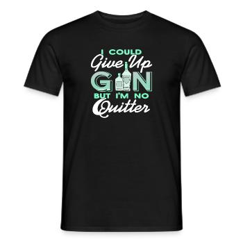 I Could Give Up Gin But I'm No Quitter Retro Funny - Männer T-Shirt - Schwarz - Vorne - AI Model Male 178 light (178cm)
