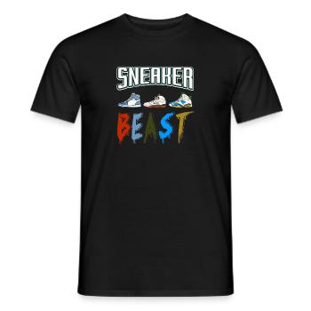Sneaker Beast Retro Funny Sneaker Head T-Shirt - Men's T-Shirt - black - Front - AI Model Male 178 light (178cm)