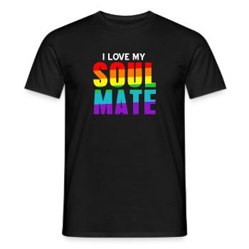 I Love My Soul Mate Cool Retro Designs - Männer T-Shirt - Schwarz - Vorne - AI Model Male 178 light (178cm)
