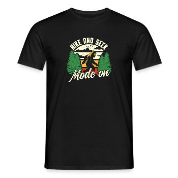 Bigfoot Party Supplies Hike And Seek Mode On - Men's T-Shirt - black - Front - AI Model Male 178 light (178cm)