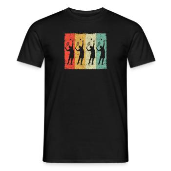 Joueur de tennis Silhouette Trainer Fan Retro Vintage - T-shirt homme - noir - Devant - AI Model Male 178 light (178cm)
