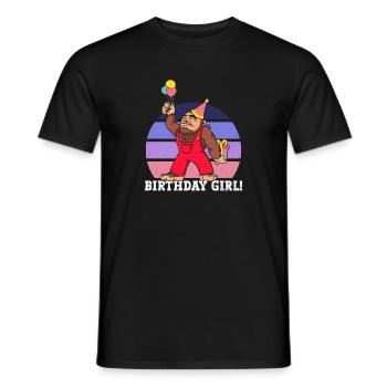 Bigfoot Party Supplies Birthday Girl Sasquatch - Men's T-Shirt - black - Front - AI Model Male 178 light (178cm)