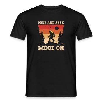 Bigfoot Party Supplies Hike And Seek Mode On - Men's T-Shirt - black - Front - AI Model Male 178 light (178cm)