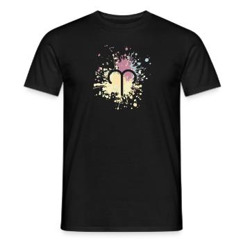 Zodiac Aries Symbol Color Splash - Men's T-Shirt - black - Front - AI Model Male 178 light (178cm)