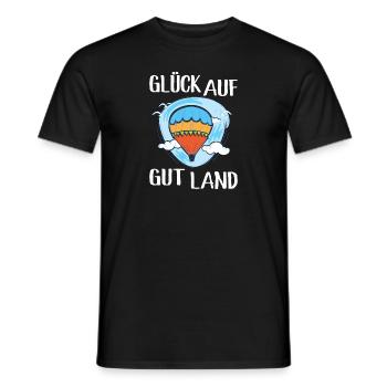 Ballonfahrer Glück Auf Gut Land Heissluftballon - Männer T-Shirt - Schwarz - Vorne - AI Model Male 178 light (178cm)