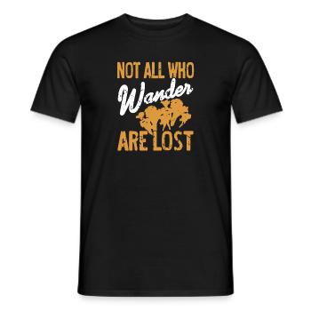 Not All Who Wander Are Lost Retro Mushroom Hunting - Men's T-Shirt - black - Front - AI Model Male 178 light (178cm)