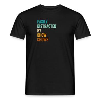 Leicht abgelenkt von Chow-Chows - Männer T-Shirt - Schwarz - Vorne - AI Model Male 178 light (178cm)