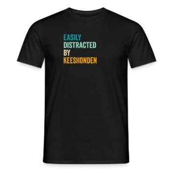 Easily Distracted By Keeshonden - Men's T-Shirt - black - Front - AI Model Male 178 light (178cm)
