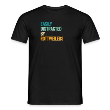 Easily Distracted By Rottweilers - Men's T-Shirt - black - Front - AI Model Male 178 light (178cm)