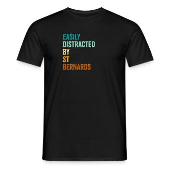 Easily Distracted By St Bernards - Men's T-Shirt - black - Front - AI Model Male 178 light (178cm)