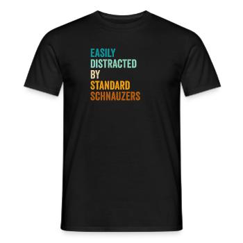 Easily Distracted By Standard Schnauzers - Men's T-Shirt - black - Front - AI Model Male 178 light (178cm)