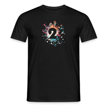 Numéro 2e couleur Splash - T-shirt homme - noir - Devant - AI Model Male 178 light (178cm)