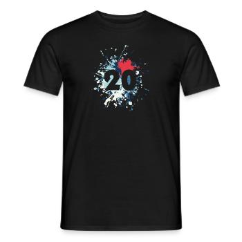 Number 20th Color Splash - Männer T-Shirt - Schwarz - Vorne - AI Model Male 178 light (178cm)