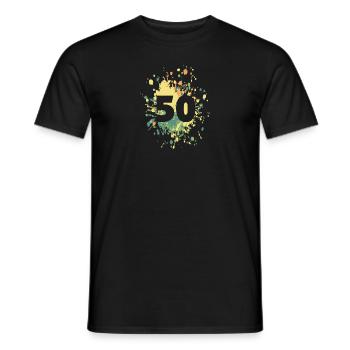 Numéro 50e couleur Splash - T-shirt homme - noir - Devant - AI Model Male 178 light (178cm)