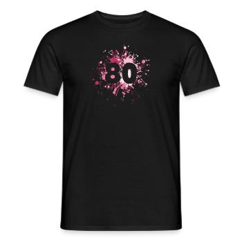 Number 80th Color Splash - Männer T-Shirt - Schwarz - Vorne - AI Model Male 178 light (178cm)