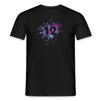 Number 12th Color Splash - Men's T-Shirt - black - Front - AI Model Male 178 light (178cm)
