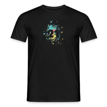 Numéro 21 couleur Splash - T-shirt homme - noir - Devant - AI Model Male 178 light (178cm)