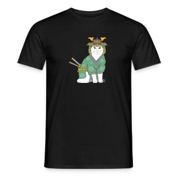 Neko Samurai Drôle - T-shirt homme - noir - Devant - AI Model Male 178 light (178cm)