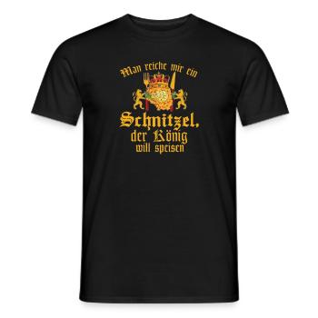 Der König will Schnitzel essen - Männer T-Shirt - Schwarz - Vorne - AI Model Male 178 light (178cm)