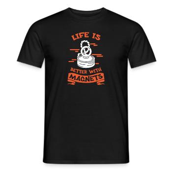 Magnetfischer Magnetangeln Schatzsuche - Männer T-Shirt - Schwarz - Vorne - AI Model Male 178 light (178cm)
