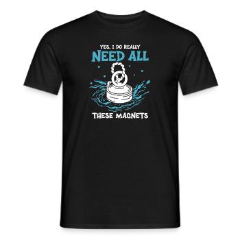 Magnet Fisherman Magnetic Fishing Treasure Hunt - Men's T-Shirt - black - Front - AI Model Male 178 light (178cm)