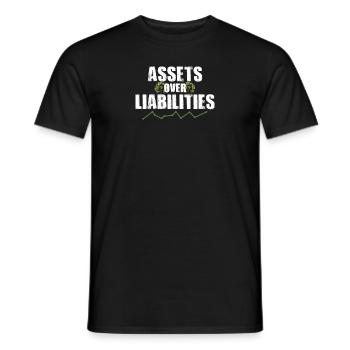 Assets Over Liabilities Cool Accounting CPA Pun - Men's T-Shirt - black - Front - AI Model Male 178 light (178cm)