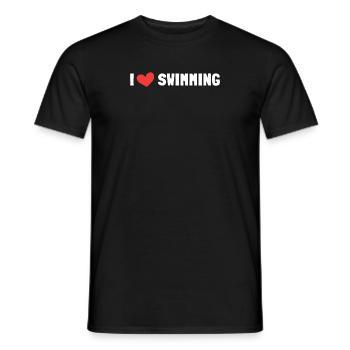 Schimmer Schwimmen I Love Swimming - Männer T-Shirt - Schwarz - Vorne - AI Model Male 178 light (178cm)
