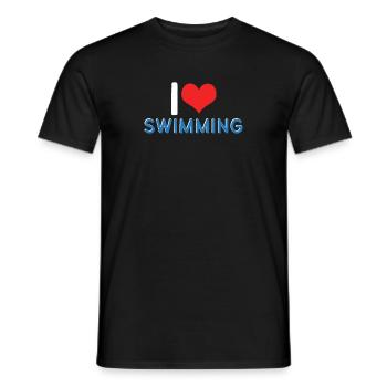 Schimmer Schwimmen I Love Swimming - Männer T-Shirt - Schwarz - Vorne - AI Model Male 178 light (178cm)