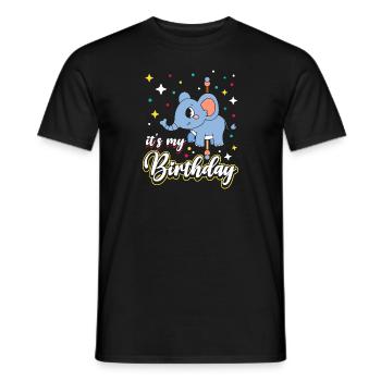 Karussell-geburtstagsfeier-elefant Es Ist Mein - Männer T-Shirt - Schwarz - Vorne - AI Model Male 178 light (178cm)