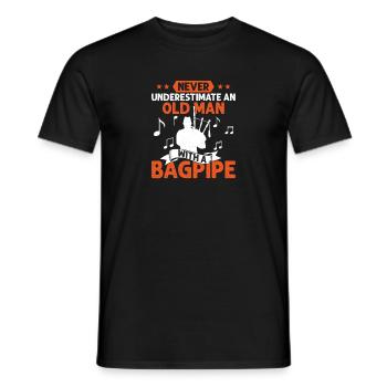 Never Underestimate An Old Man With A Bagpipe Bagp - Männer T-Shirt - Schwarz - Vorne - AI Model Male 178 light (178cm)