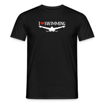 Schimmer Schwimmen I Love Swimming - Männer T-Shirt - Schwarz - Vorne - AI Model Male 178 light (178cm)