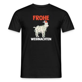 Weihnachts Ziege Frohe Weihnachten - Männer T-Shirt - Schwarz - Vorne - AI Model Male 178 light (178cm)