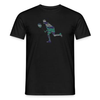 Badminton Federball Spieler - Männer T-Shirt - Schwarz - Vorne - AI Model Male 178 light (178cm)