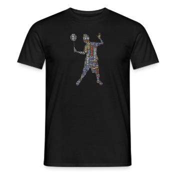 Badminton Federball Spieler - Männer T-Shirt - Schwarz - Vorne - AI Model Male 178 light (178cm)