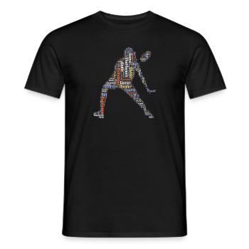 Badminton Federball Spieler - Männer T-Shirt - Schwarz - Vorne - AI Model Male 178 light (178cm)
