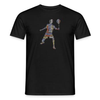 Badminton Federball Spieler - Männer T-Shirt - Schwarz - Vorne - AI Model Male 178 light (178cm)