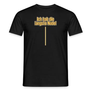 Ich hab die längste Nudel - Männer T-Shirt - Schwarz - Vorne - AI Model Male 178 light (178cm)