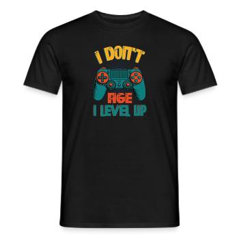 JE NE VIEILLIS PAS JE MONTE DE NIVEAU - Jeux - T-shirt homme - noir - Devant - AI Model Male 178 light (178cm)