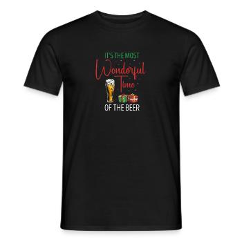 Le plus merveilleux de la bière drôle de couples de Noël - T-shirt homme - noir - Devant - AI Model Male 178 light (178cm)