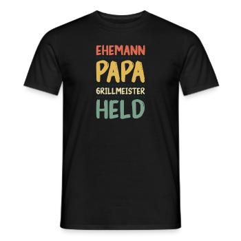 Ehemann Papa Grillmeister - Männer T-Shirt - Schwarz - Vorne - AI Model Male 178 light (178cm)