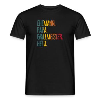 Ehemann Papa Grillmeister - Männer T-Shirt - Schwarz - Vorne - AI Model Male 178 light (178cm)