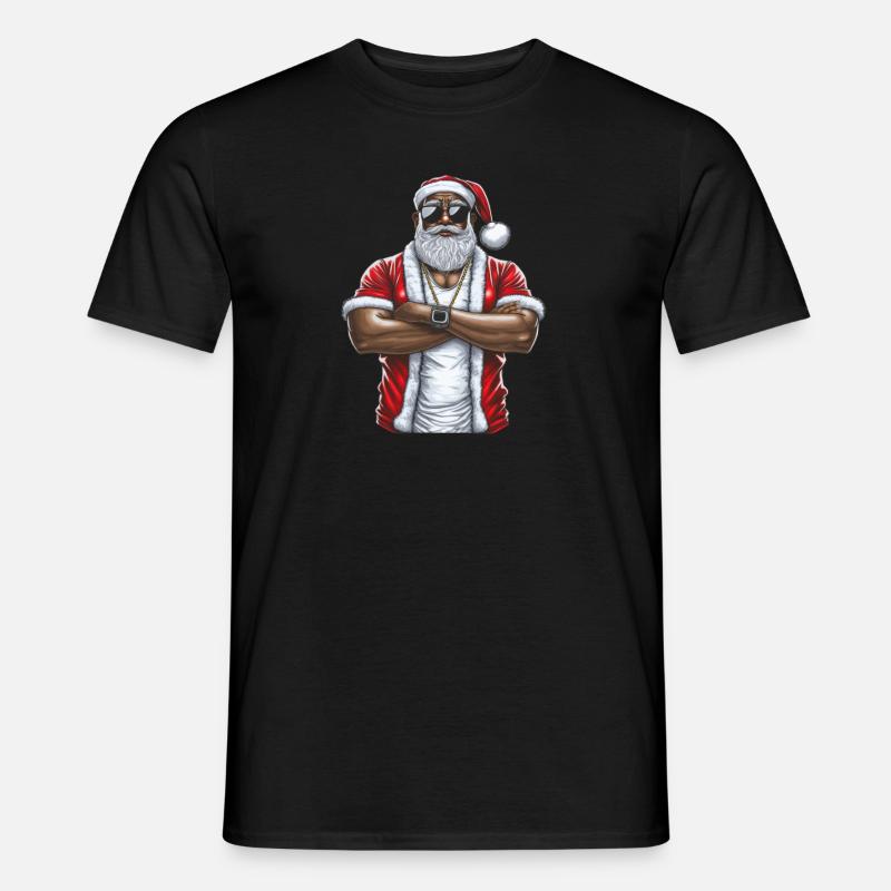 Weihnachtsmann Schwarzer Weihnachtsmann - Männer T-Shirt - Schwarz