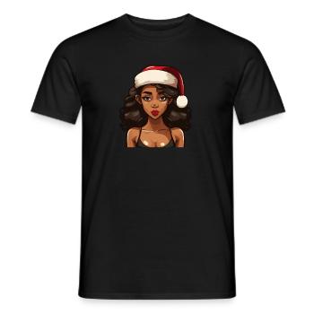 Mrs. Santa Claus Black Santa Claus - Men's T-Shirt - black - Front - AI Model Male 178 light (178cm)