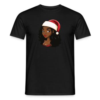 Mrs. Santa Claus Black Santa Claus - Men's T-Shirt - black - Front - AI Model Male 178 light (178cm)