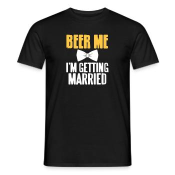 Bière moi je me marie drôle enterrement de vie de garçon - T-shirt homme - noir - Devant - AI Model Male 178 light (178cm)