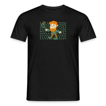 Leprechaun Tennisspieler Lustig St Patricks Day - Männer T-Shirt - Schwarz - Vorne - AI Model Male 178 light (178cm)