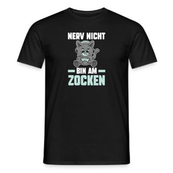 Nerv Nicht Bin Am Zocken Katze - Männer T-Shirt - Schwarz - Vorne - AI Model Male 178 light (178cm)